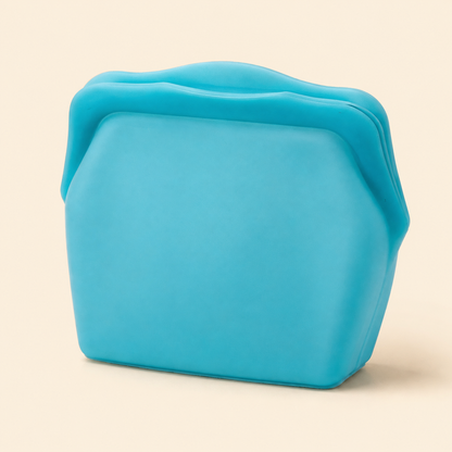 Blue silicone storage bag