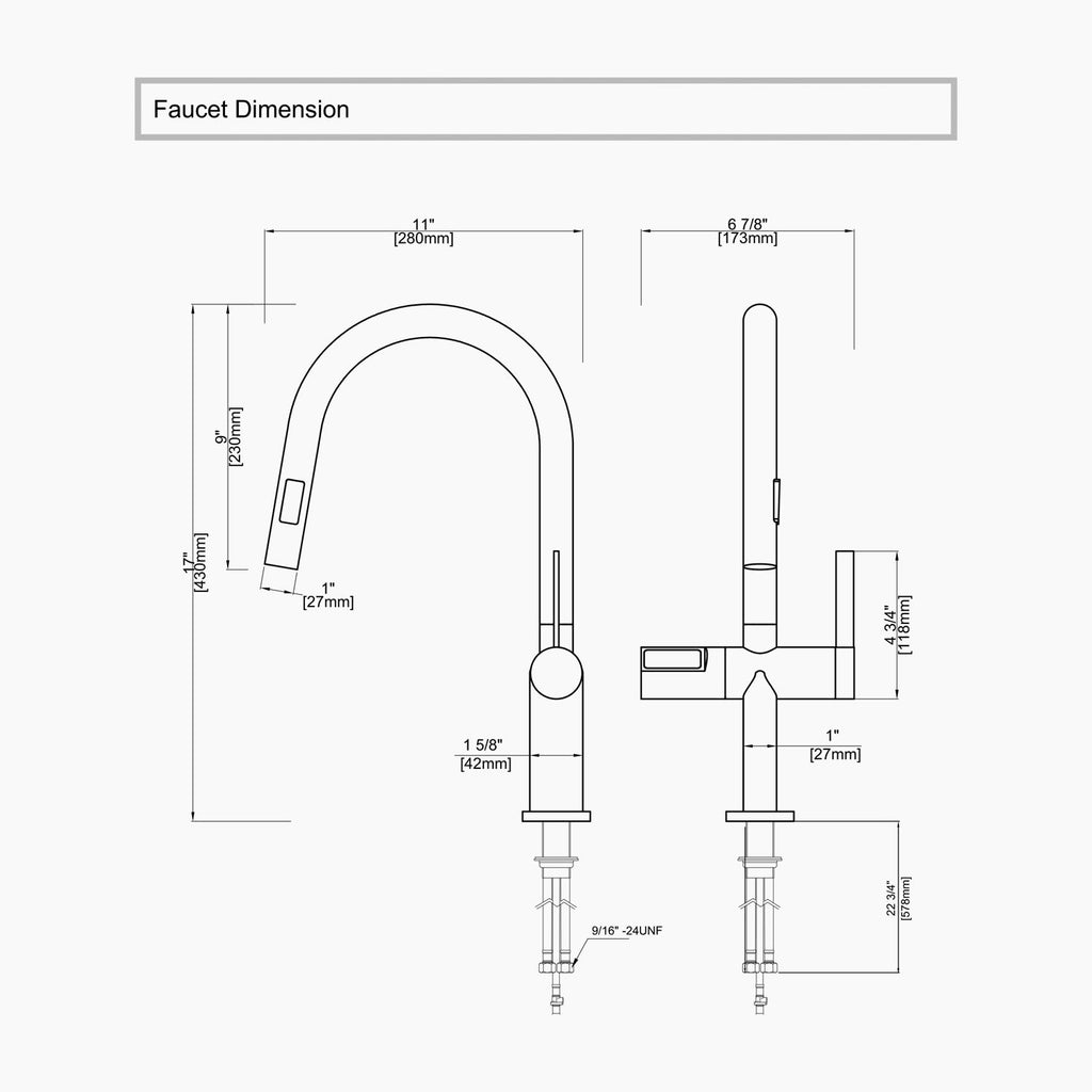 Recertified-Lefton Touchless Sensor Kitchen Faucet with Temperature Display-KF2206-US