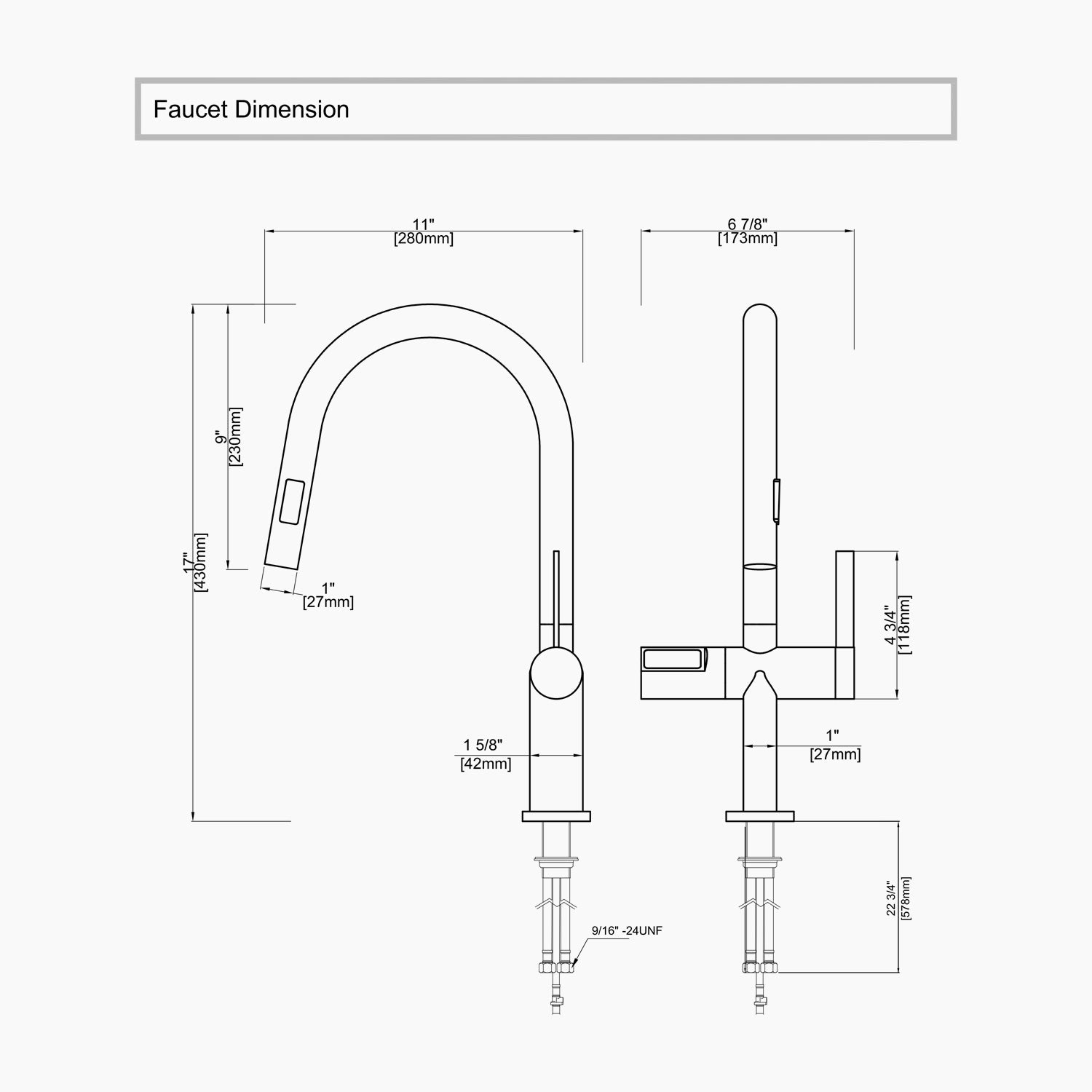 Recertified-Lefton Touchless Sensor Kitchen Faucet with Temperature Display-KF2206-US