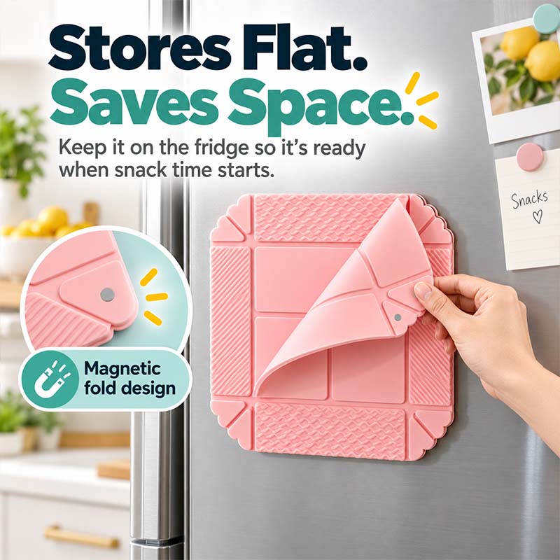 🧲 FlexFold™ Magnetic Folding Tray – Snack Tray & Kitchen Mat