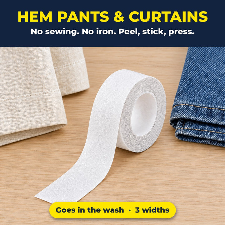 Crivanto hem tape for pants and curtains: no sewing, no iron