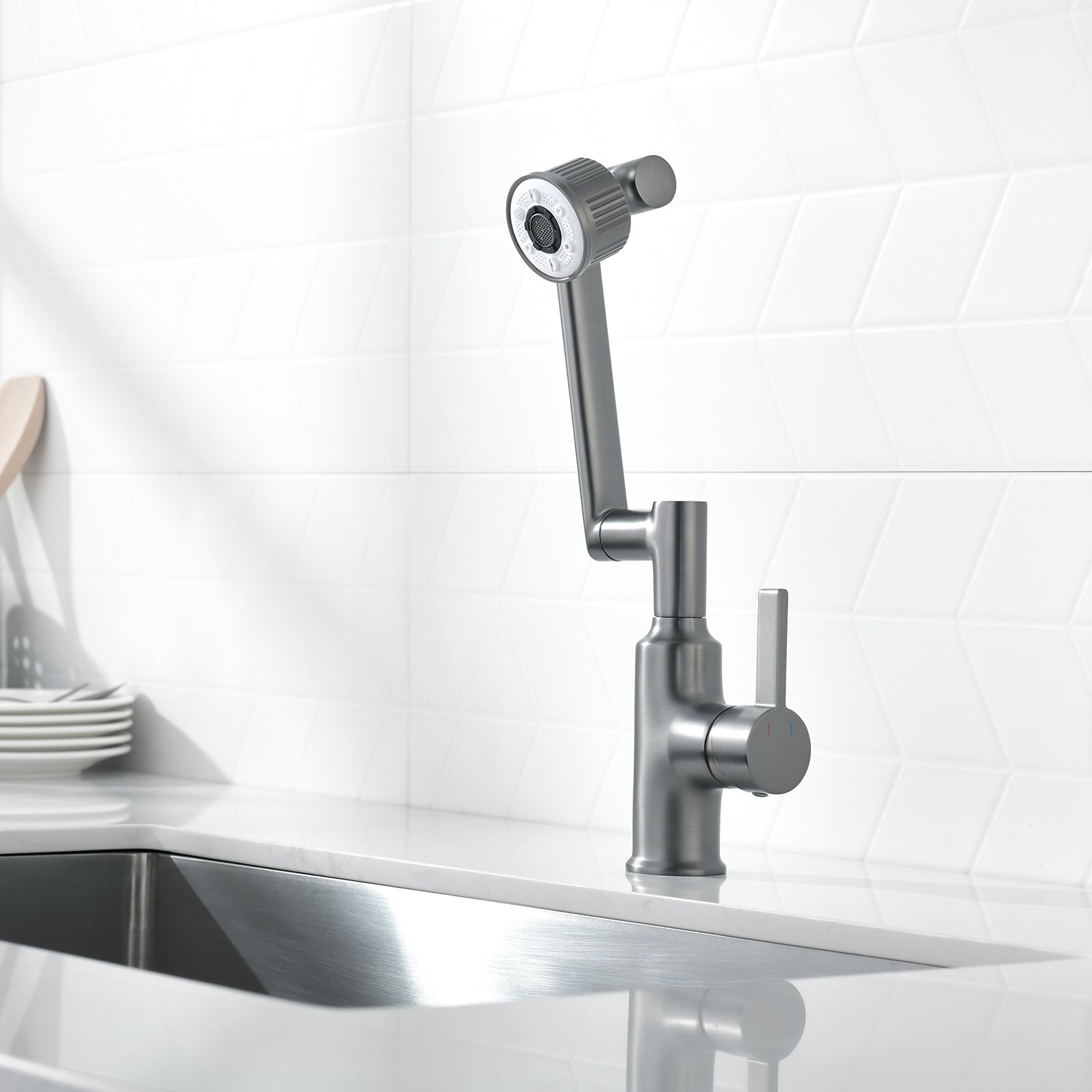 Recertified-Lefton Rotatable Faucet with 5 Water Outlet Modes-KF2205