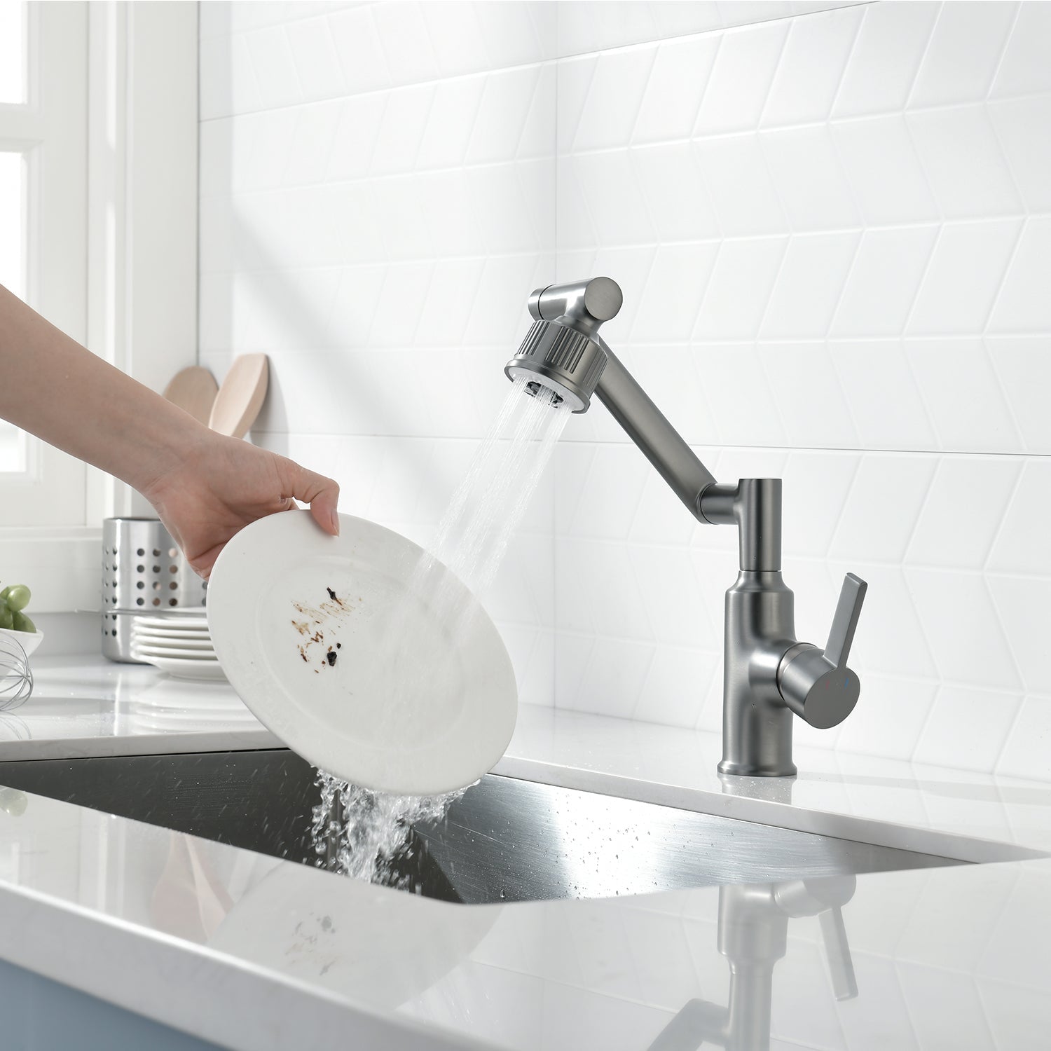 Recertified-Lefton Rotatable Faucet with 5 Water Outlet Modes-KF2205