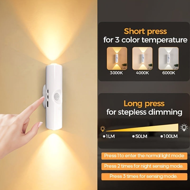 🌈 MotionGlow™ 7-Color Motion Sensor Night Light – Magnetic & Rechargeable