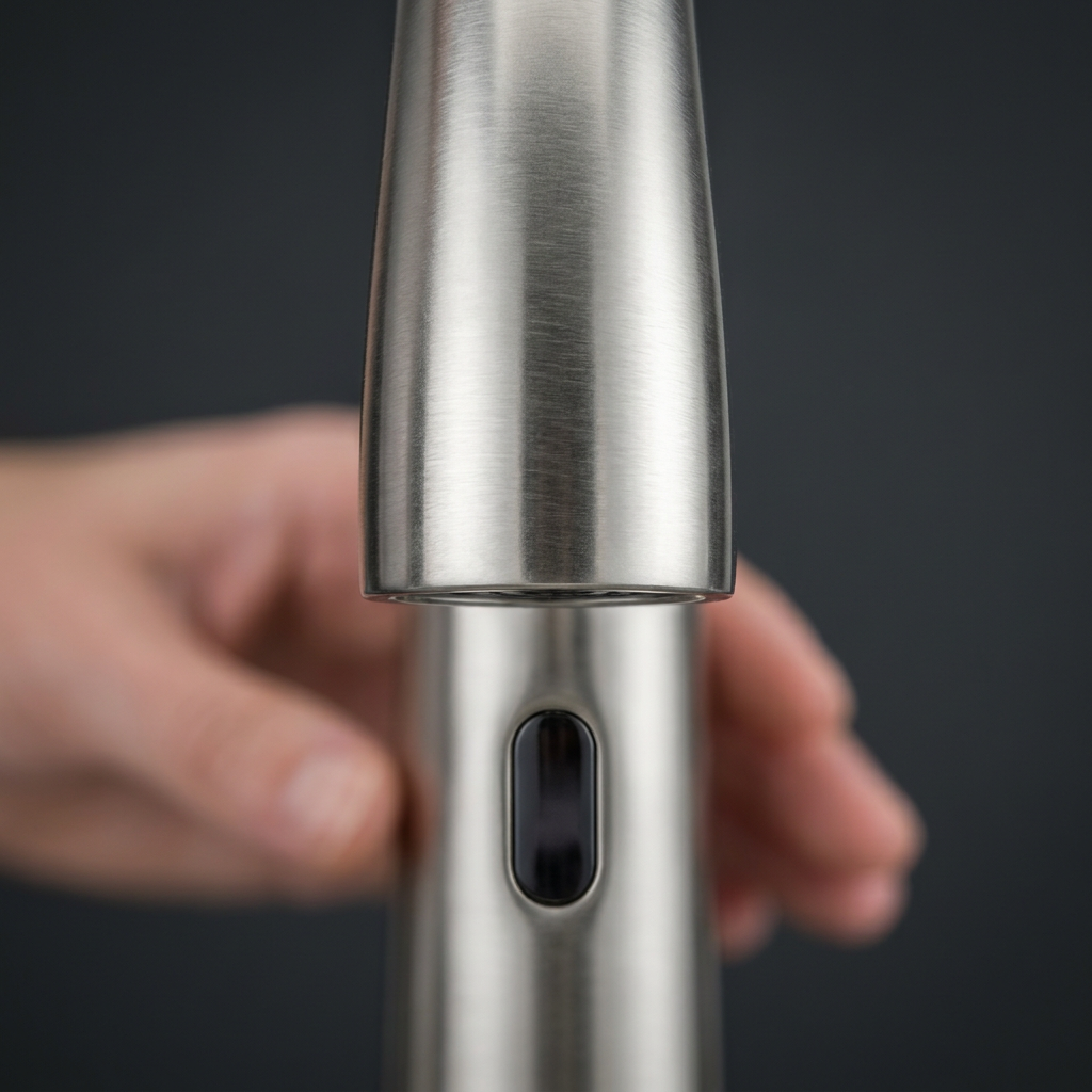 Close-up of the motion sensor window on the spout