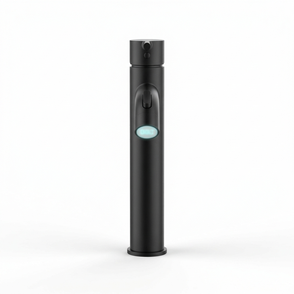 Single-handle bathroom faucet in matte black, front view