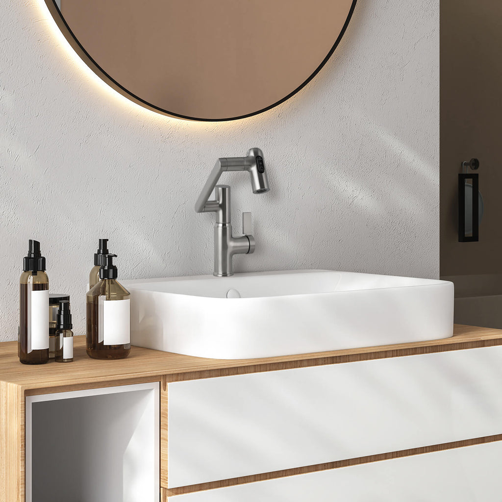 Recertified-Lefton Single-Hole Rotatable Faucet with Temperature Display-BF2204-US