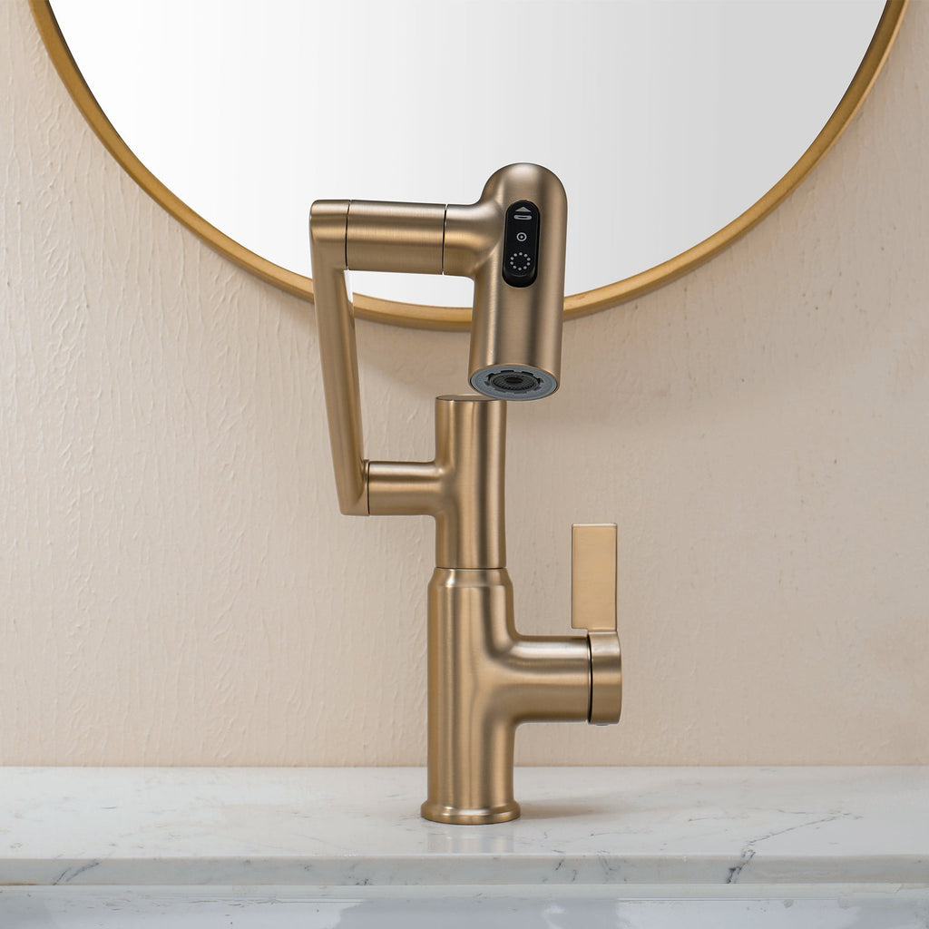 Recertified-Lefton Single-Hole Rotatable Faucet with Temperature Display-BF2204-US