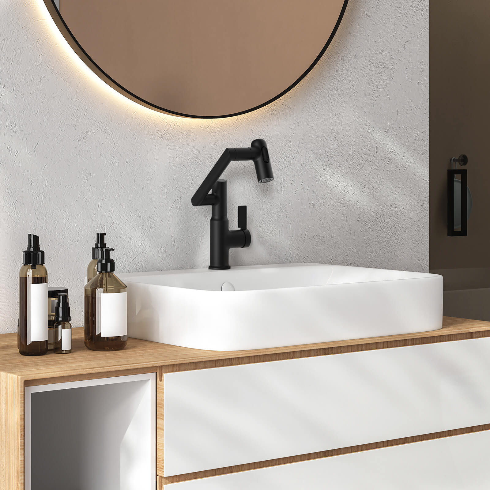 Recertified-Lefton Single-Hole Rotatable Faucet with Temperature Display-BF2204-US