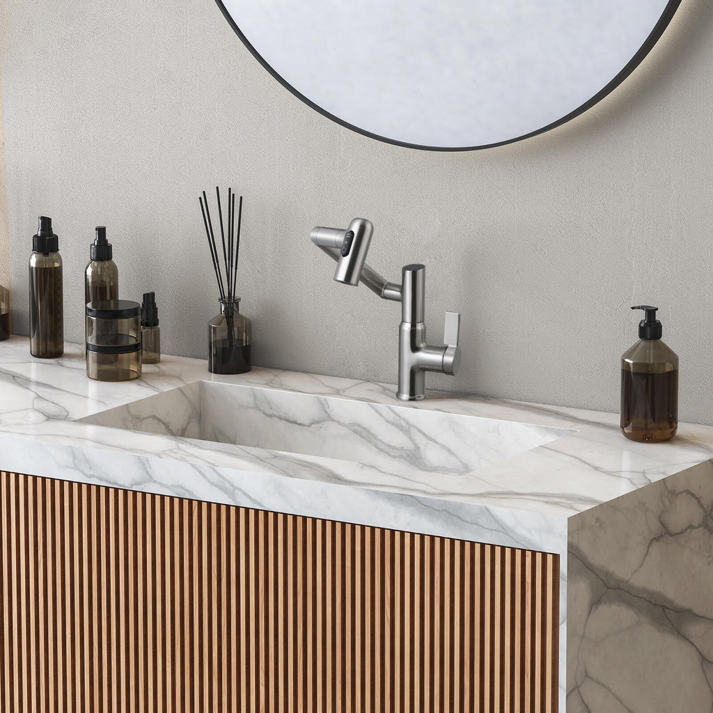 Recertified-Lefton Single-Hole Rotatable Faucet with Temperature Display-BF2204-US
