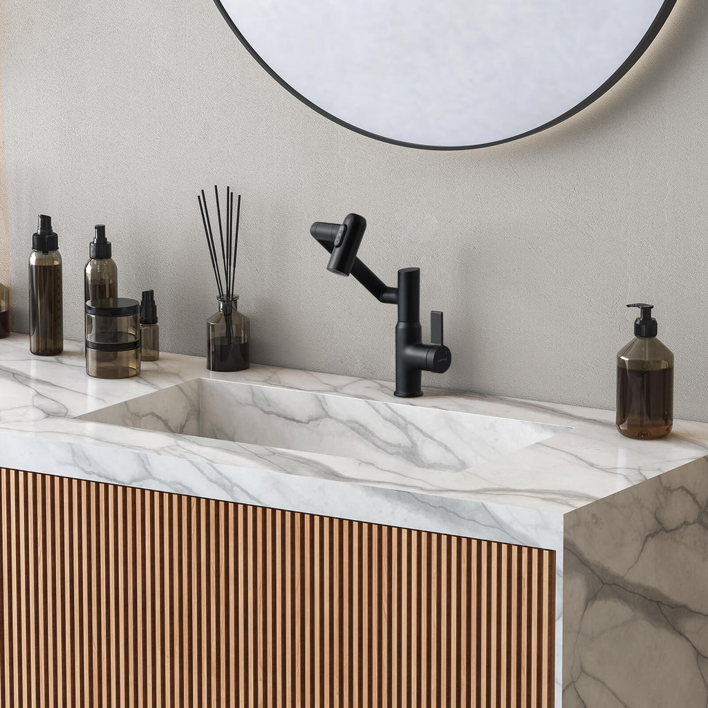 Recertified-Lefton Single-Hole Rotatable Faucet with Temperature Display-BF2204-US
