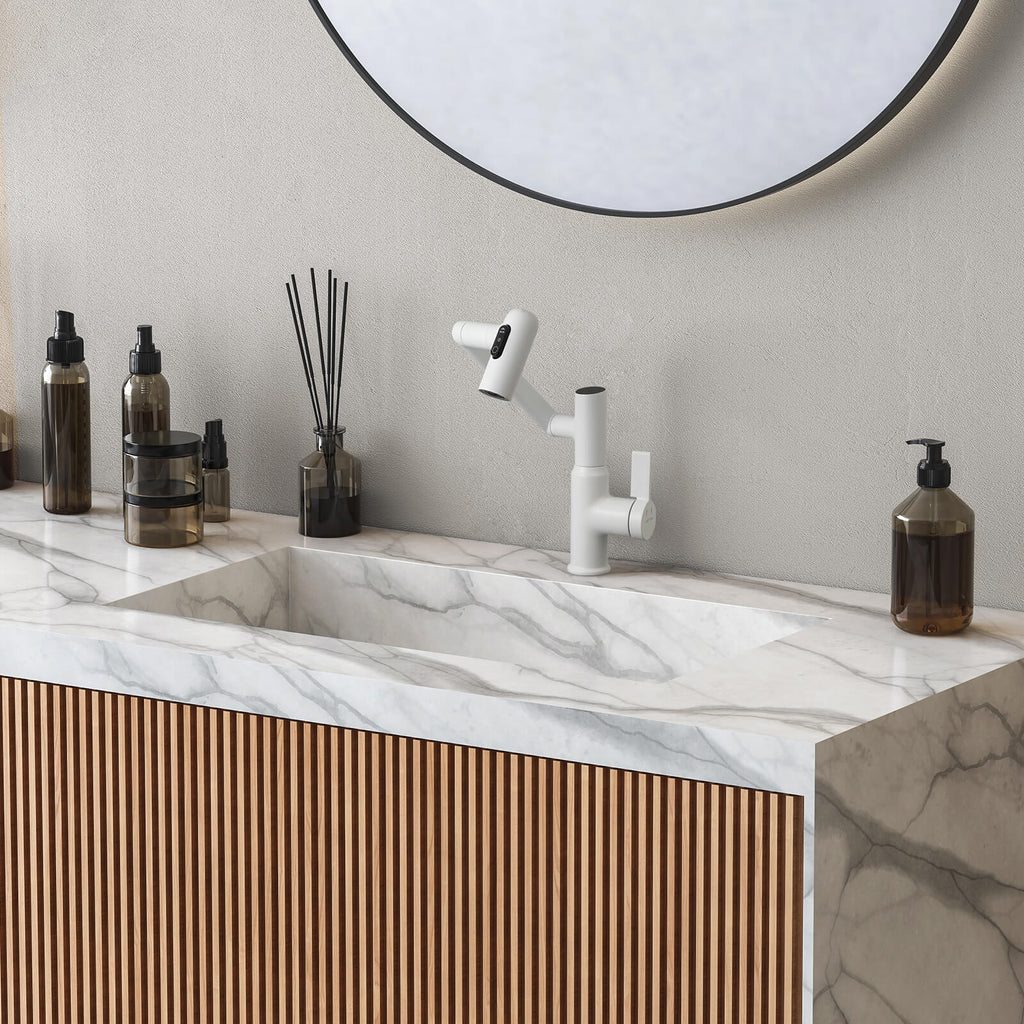 Recertified-Lefton Single-Hole Rotatable Faucet with Temperature Display-BF2204-US