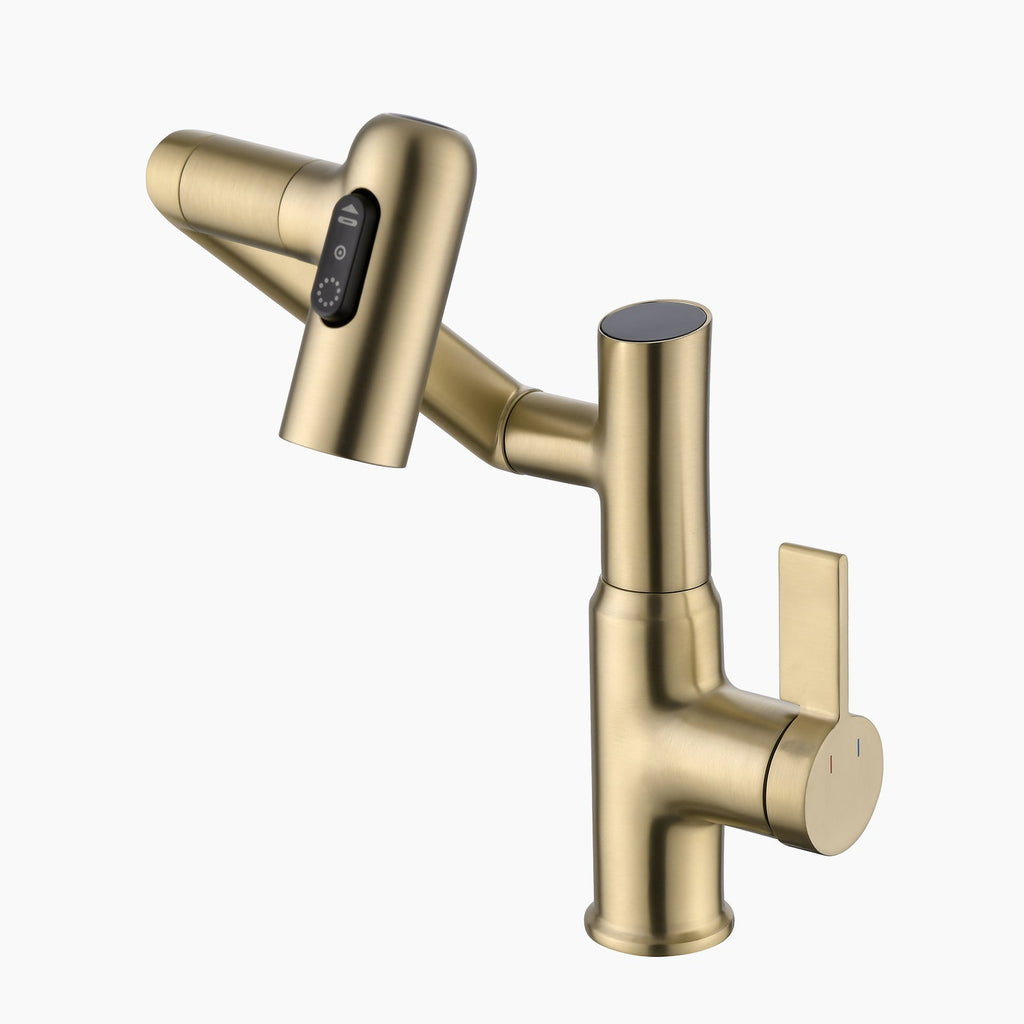 Recertified-Lefton Single-Hole Rotatable Faucet with Temperature Display-BF2204-US