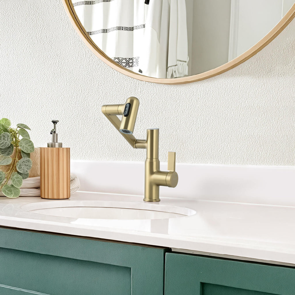 Recertified-Lefton Single-Hole Rotatable Faucet with Temperature Display-BF2204-US