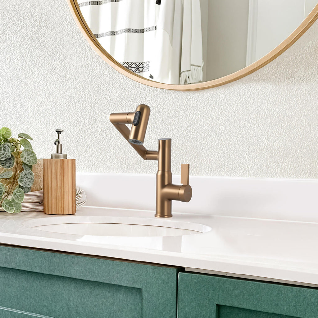 Recertified-Lefton Single-Hole Rotatable Faucet with Temperature Display-BF2204-US