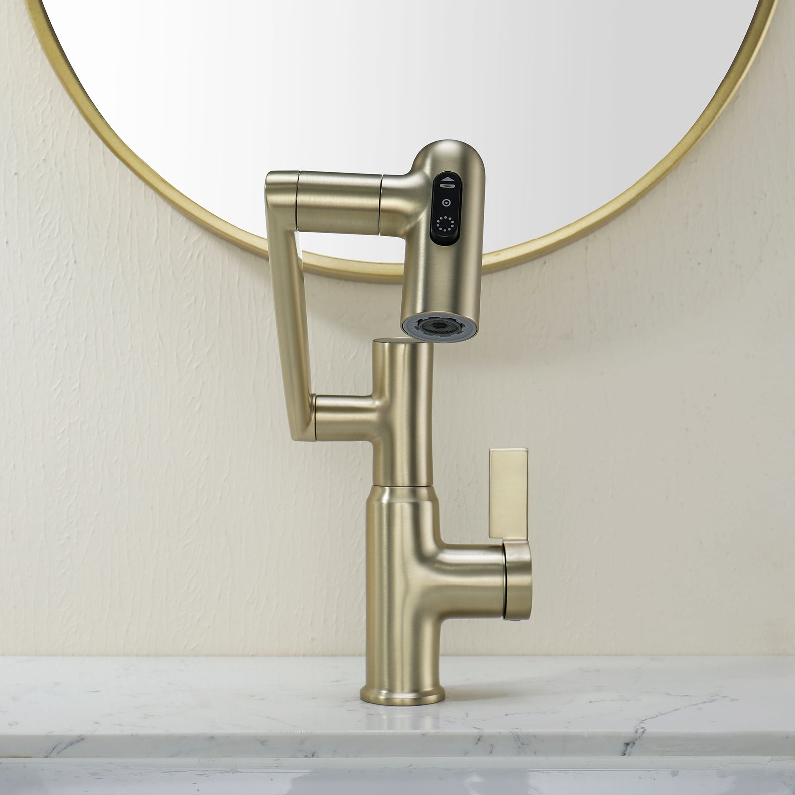 Recertified-Lefton Single-Hole Rotatable Faucet with Temperature Display-BF2204-US