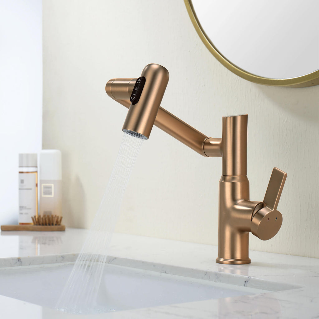 Recertified-Lefton Single-Hole Rotatable Faucet with Temperature Display-BF2204-US
