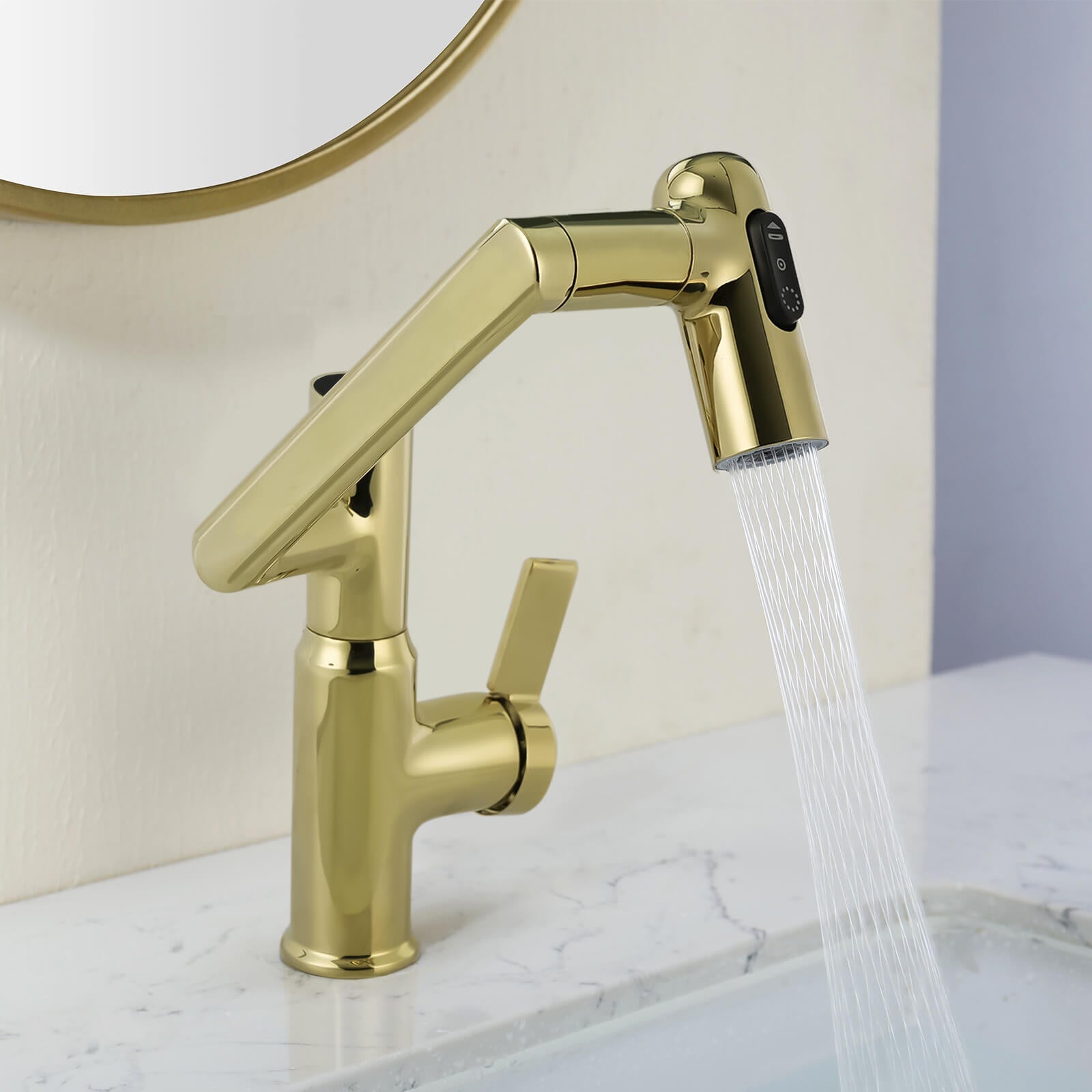 Recertified-Lefton Single-Hole Rotatable Faucet with Temperature Display-BF2204-US