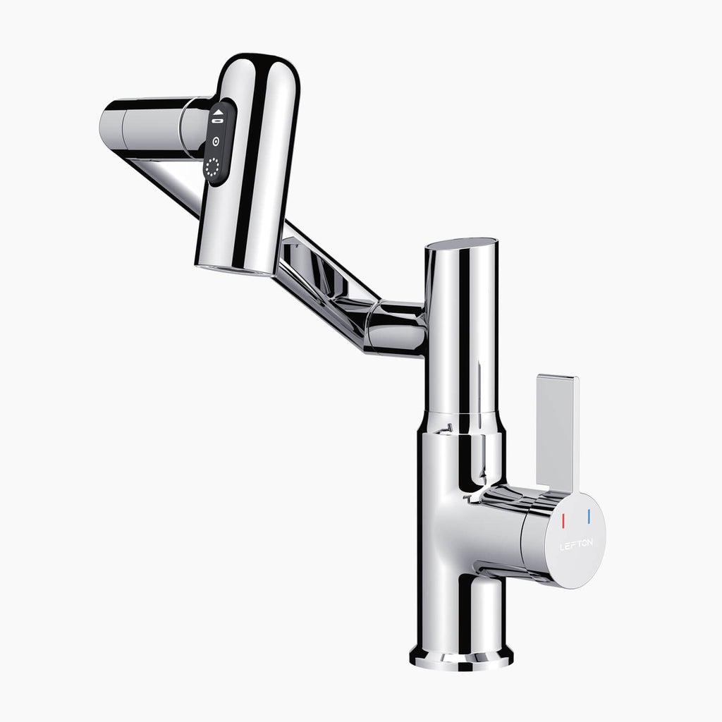 Recertified-Lefton Single-Hole Rotatable Faucet with Temperature Display-BF2204-US