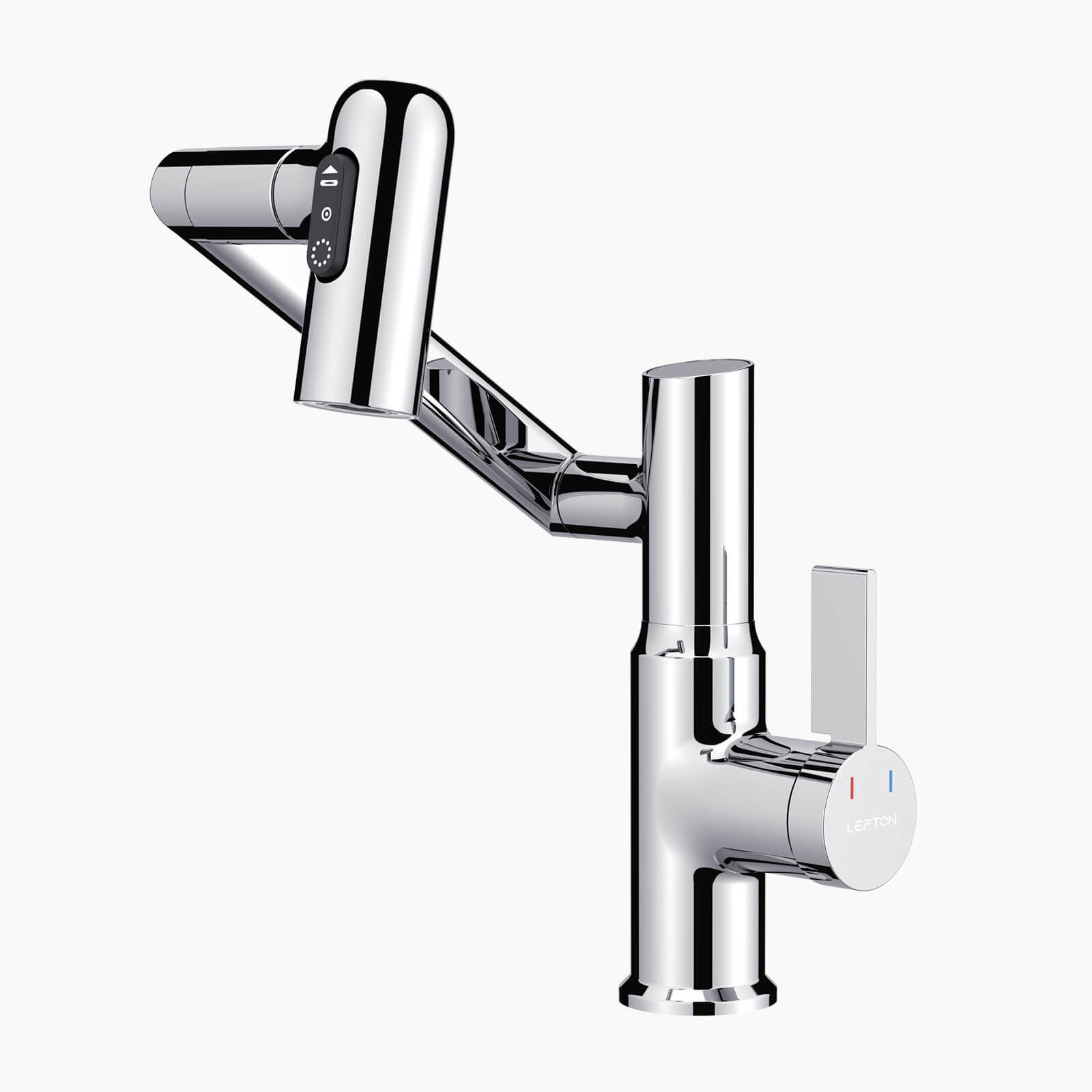 Recertified-Lefton Single-Hole Rotatable Faucet with Temperature Display-BF2204-US