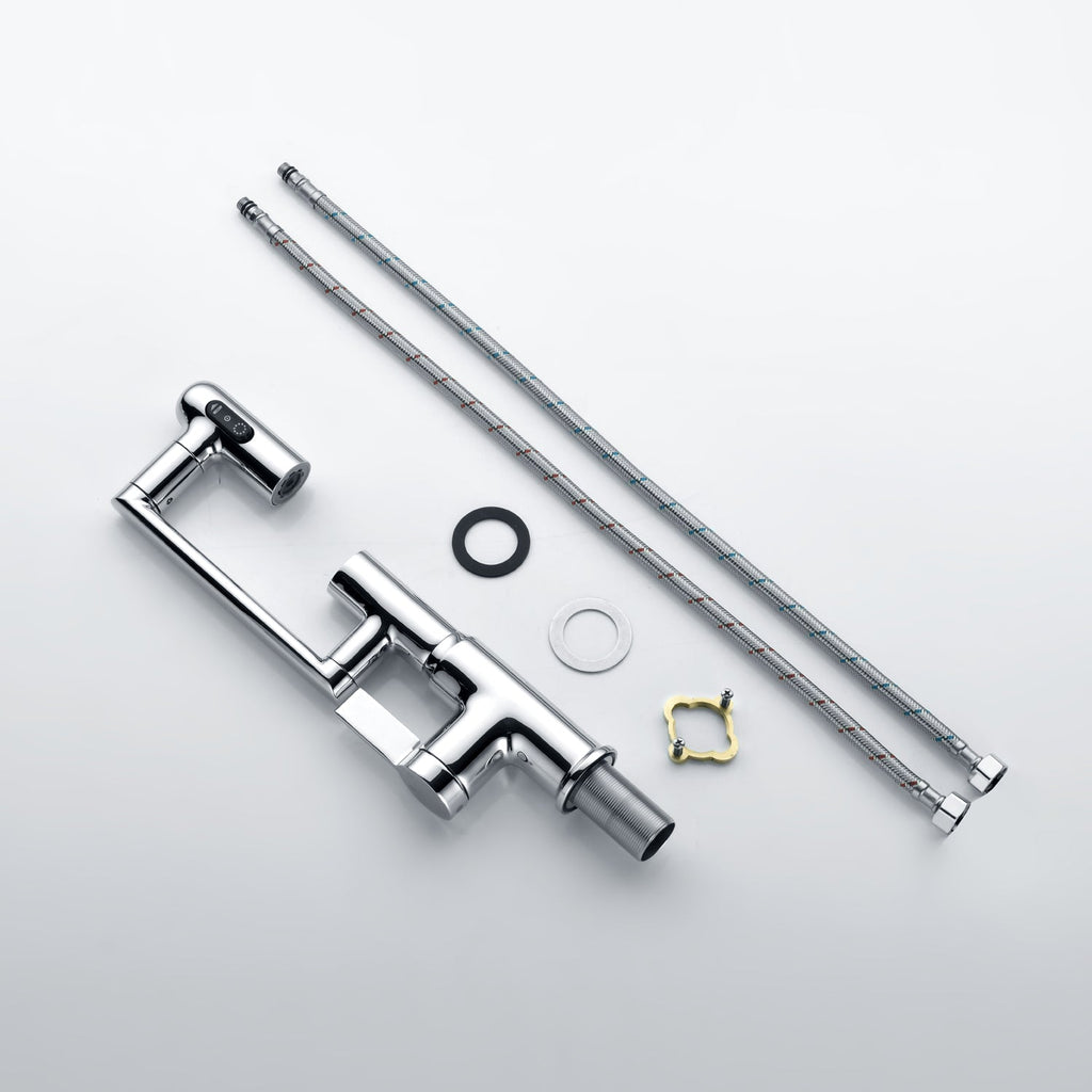 Recertified-Lefton Single-Hole Rotatable Faucet with Temperature Display-BF2204-US