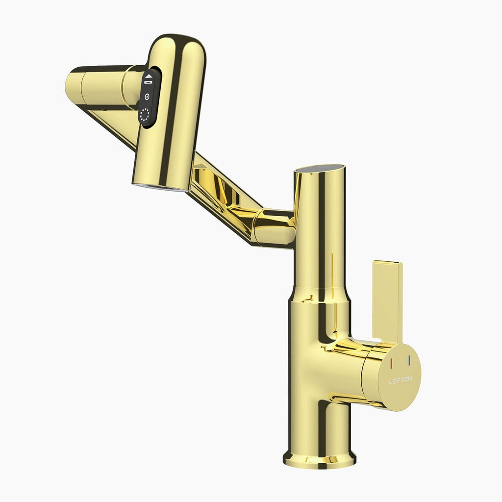 Recertified-Lefton Single-Hole Rotatable Faucet with Temperature Display-BF2204-US