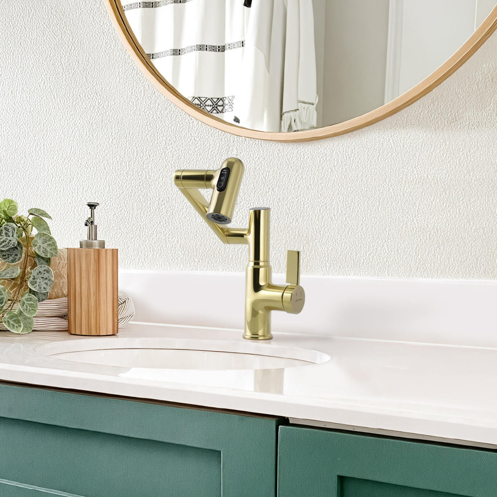 Recertified-Lefton Single-Hole Rotatable Faucet with Temperature Display-BF2204-US