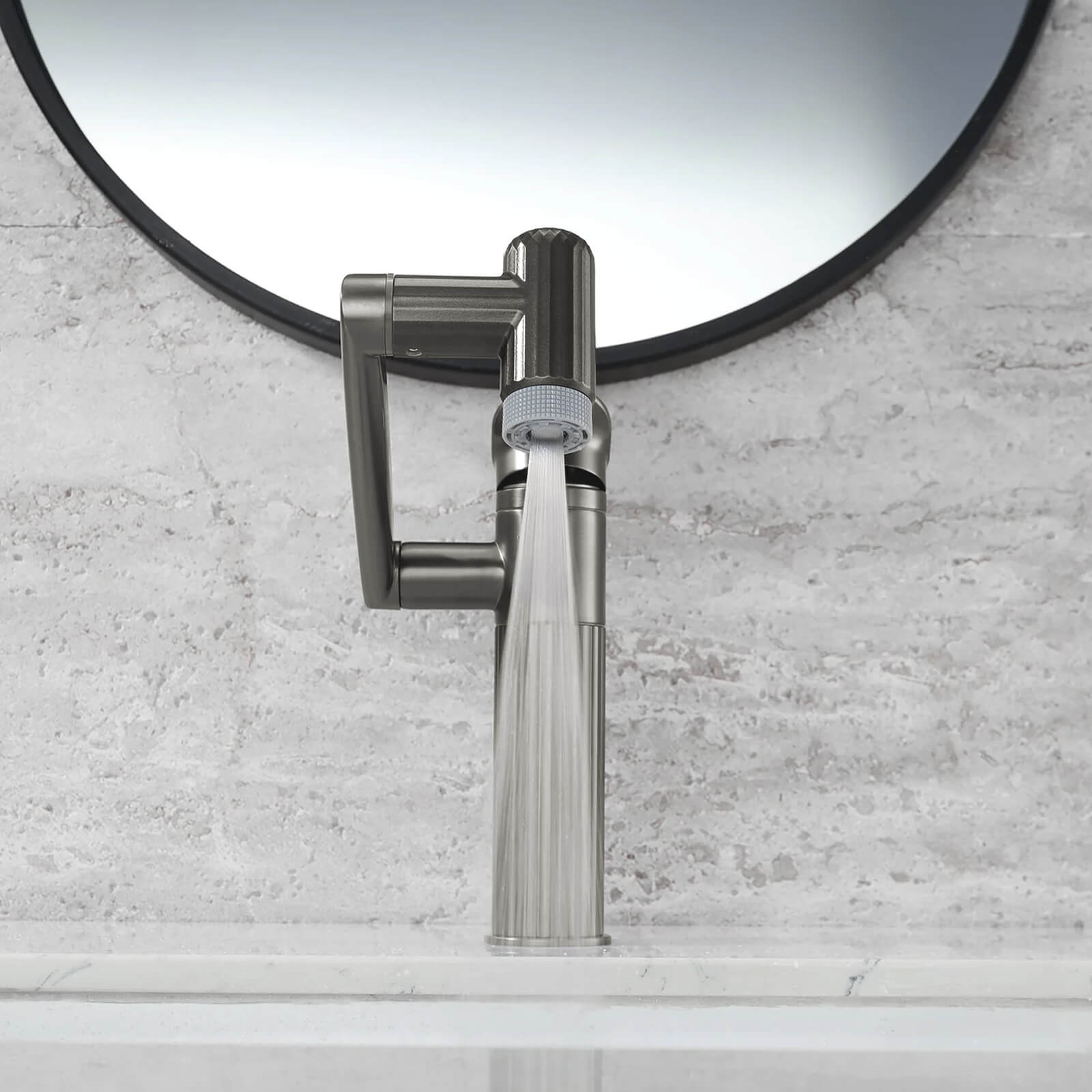 Recertified-Lefton 360° Rotatable Single-Hole Bathroom Faucet-BF2208-US