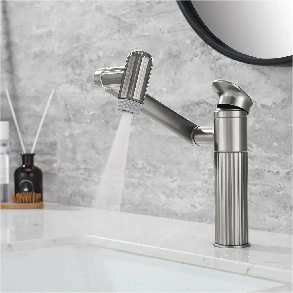 Recertified-Lefton 360° Rotatable Single-Hole Bathroom Faucet-BF2208-US