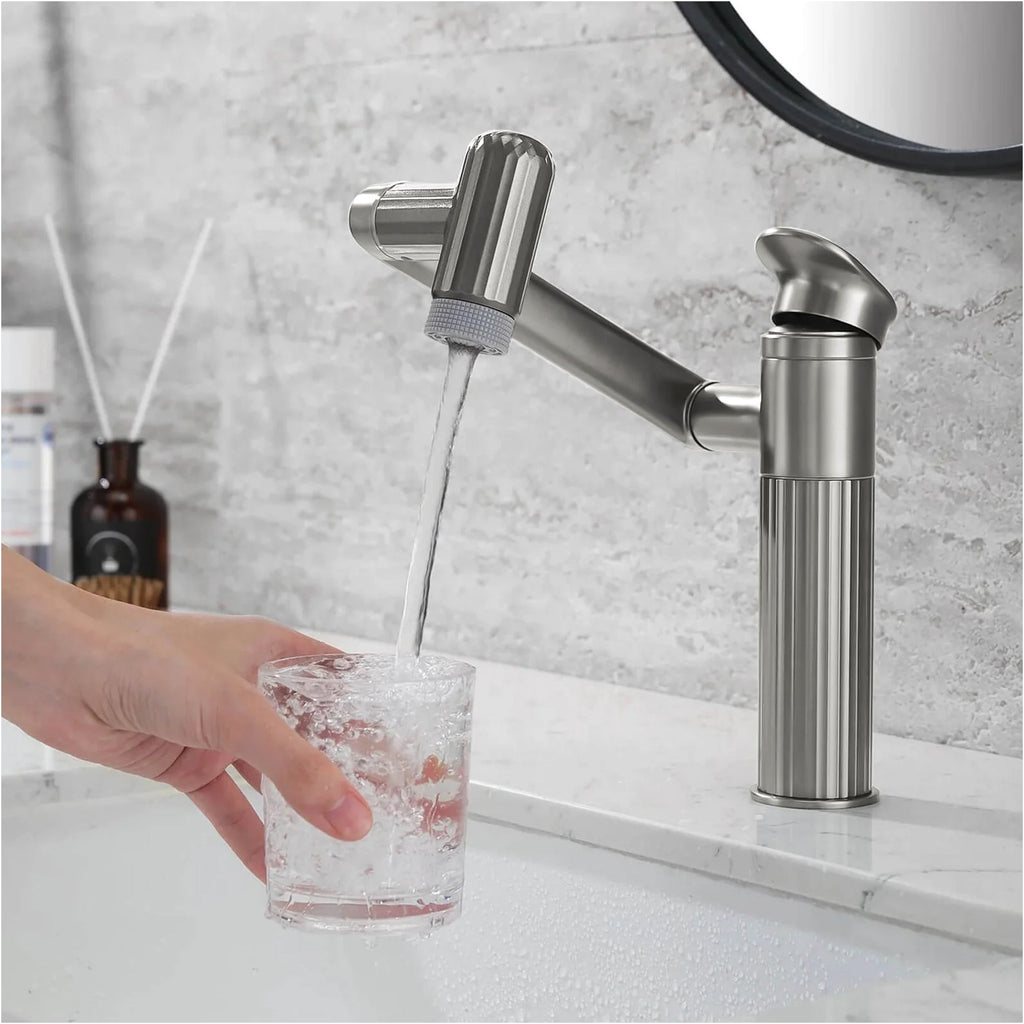 Recertified-Lefton 360° Rotatable Single-Hole Bathroom Faucet-BF2208-US