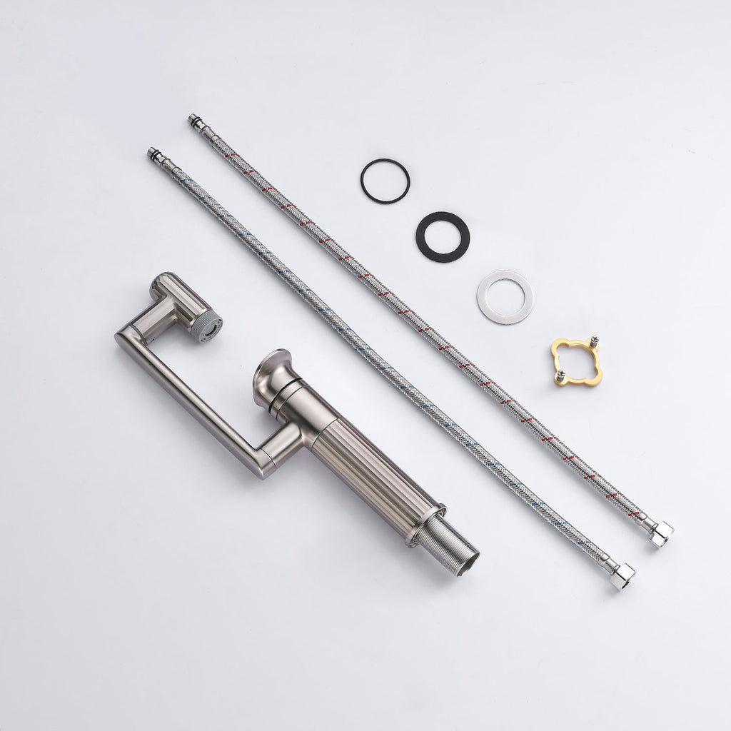 Recertified-Lefton 360° Rotatable Single-Hole Bathroom Faucet-BF2208-US