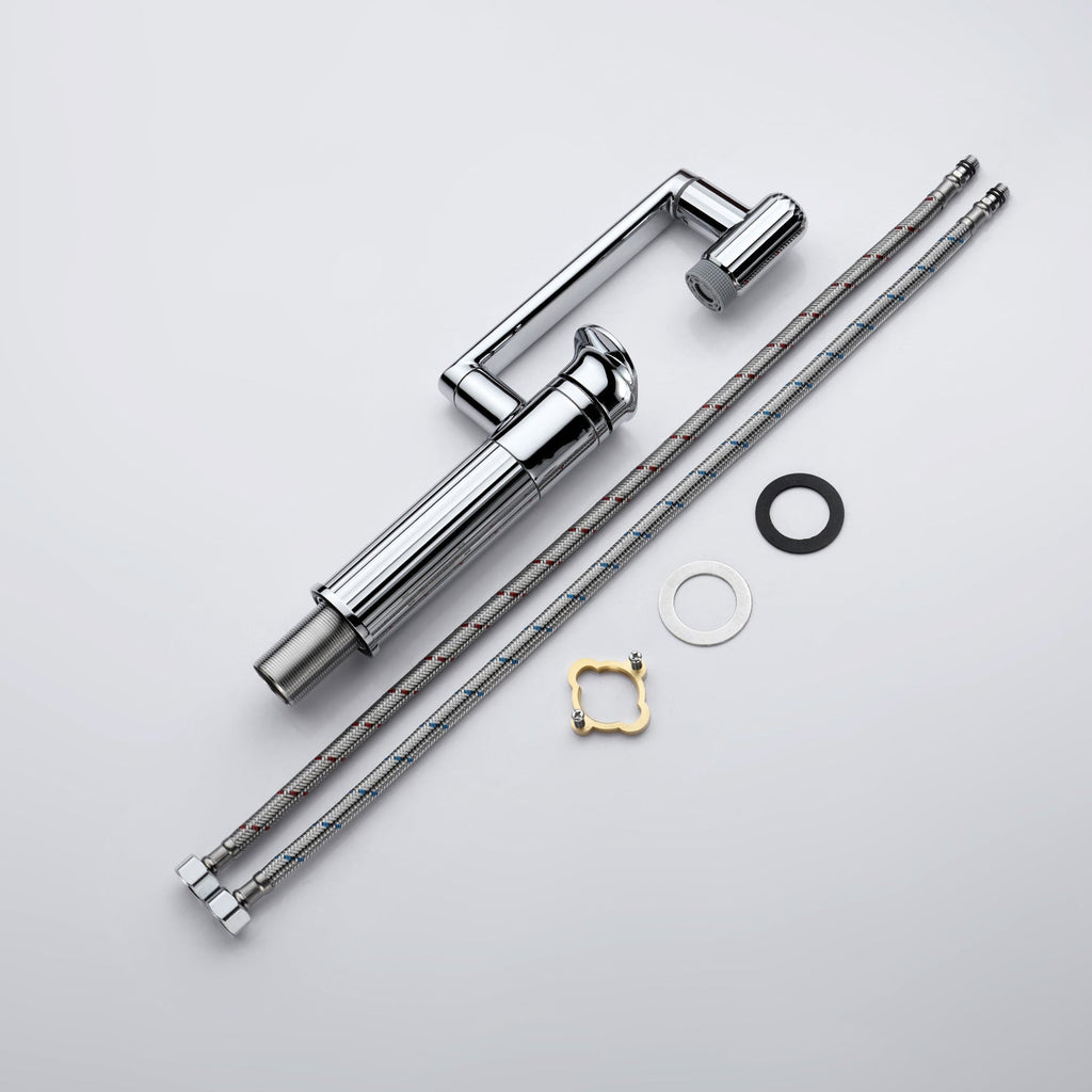 Recertified-Lefton 360° Rotatable Single-Hole Bathroom Faucet-BF2208-US