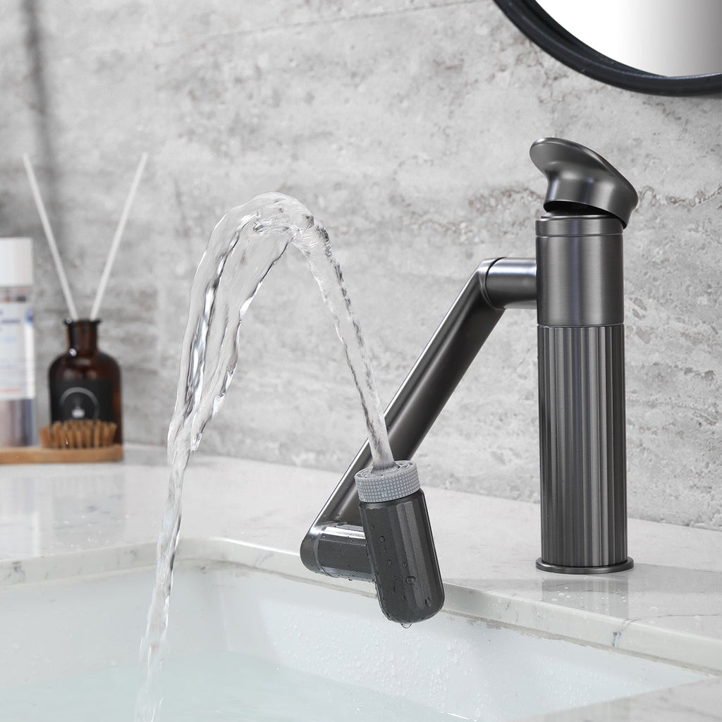 Recertified-Lefton 360° Rotatable Single-Hole Bathroom Faucet-BF2208-US