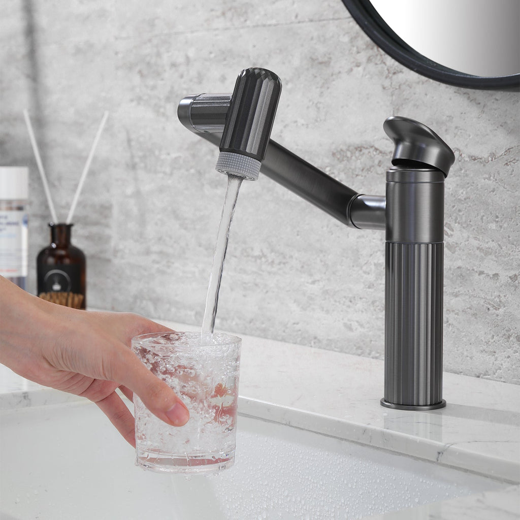 Recertified-Lefton 360° Rotatable Single-Hole Bathroom Faucet-BF2208-US