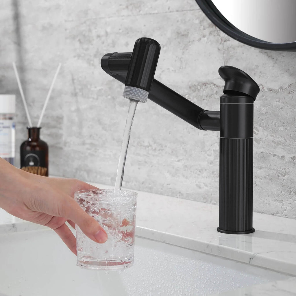 Recertified-Lefton 360° Rotatable Single-Hole Bathroom Faucet-BF2208-US