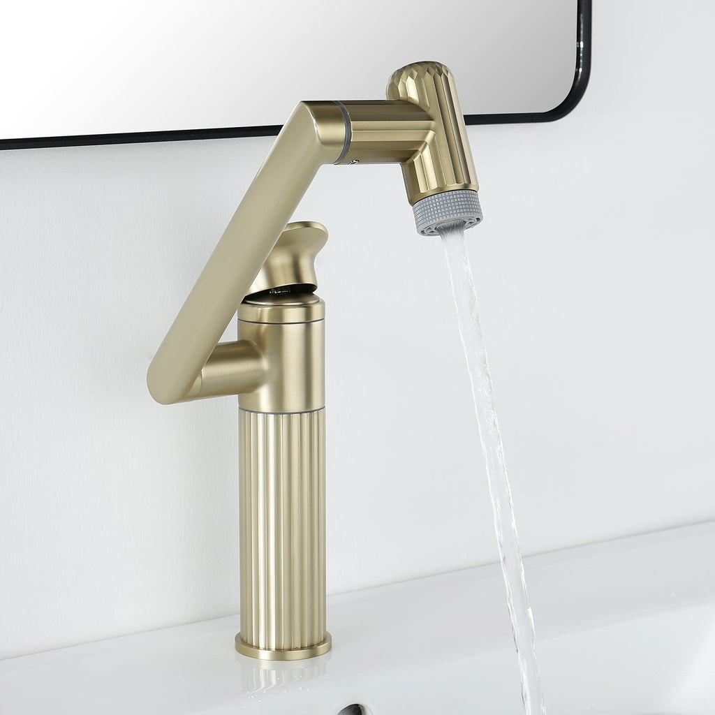 Recertified-Lefton 360° Rotatable Single-Hole Bathroom Faucet-BF2208-US