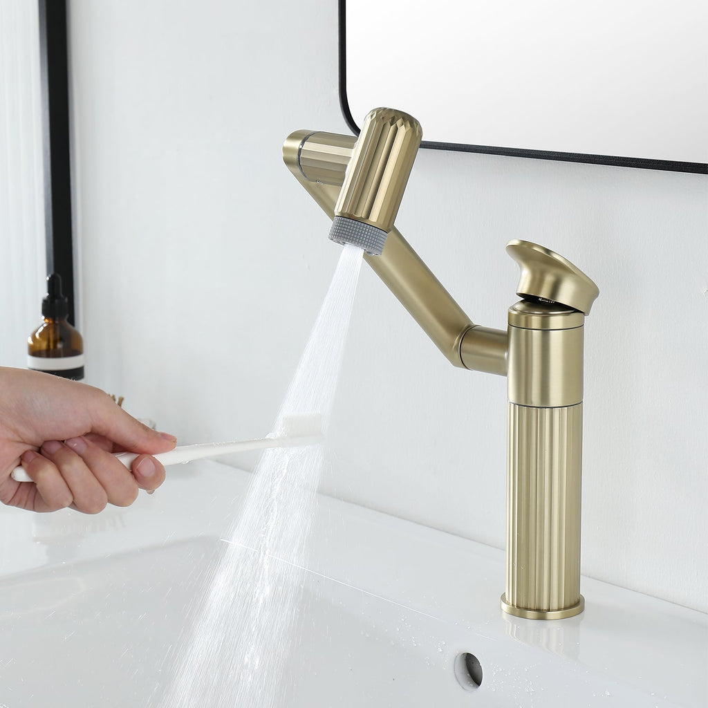 Recertified-Lefton 360° Rotatable Single-Hole Bathroom Faucet-BF2208-US