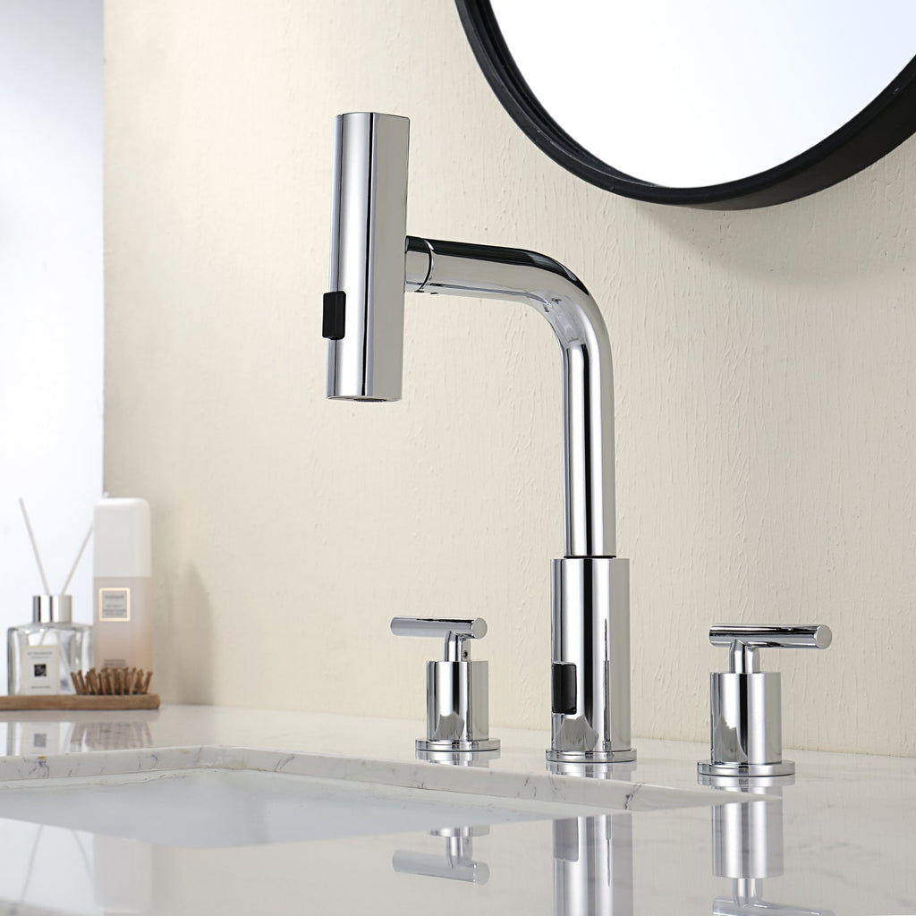 Recertified-Lefton Two-Handle Widespread Waterfall Bathroom Faucet-BFWS2401-US