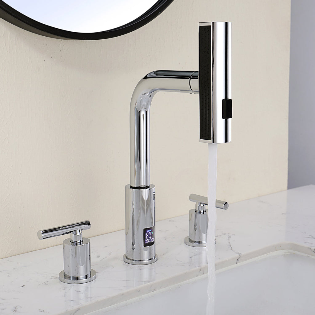Recertified-Lefton Two-Handle Widespread Waterfall Bathroom Faucet-BFWS2401-US