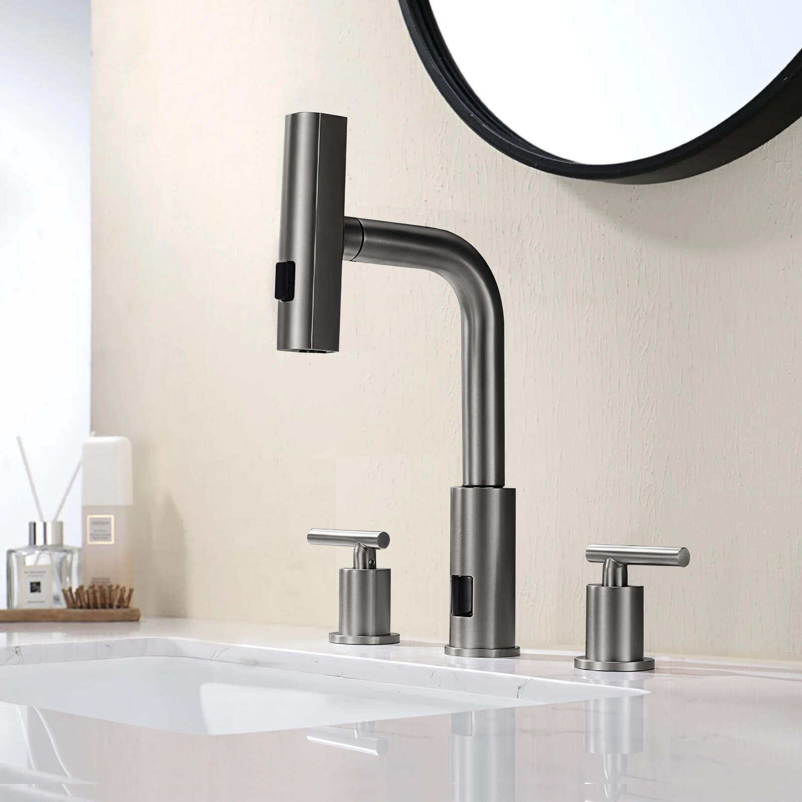 Recertified-Lefton Two-Handle Widespread Waterfall Bathroom Faucet-BFWS2401-US