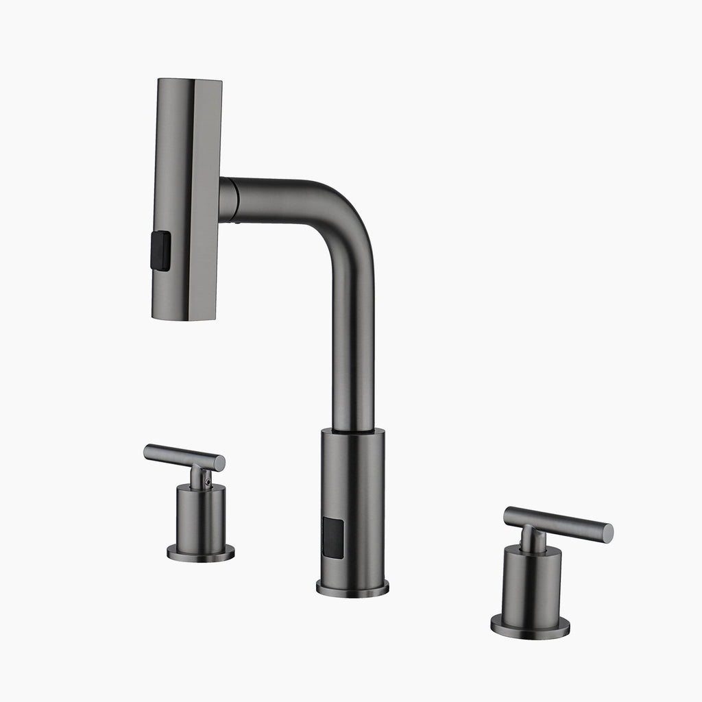 Recertified-Lefton Two-Handle Widespread Waterfall Bathroom Faucet-BFWS2401-US