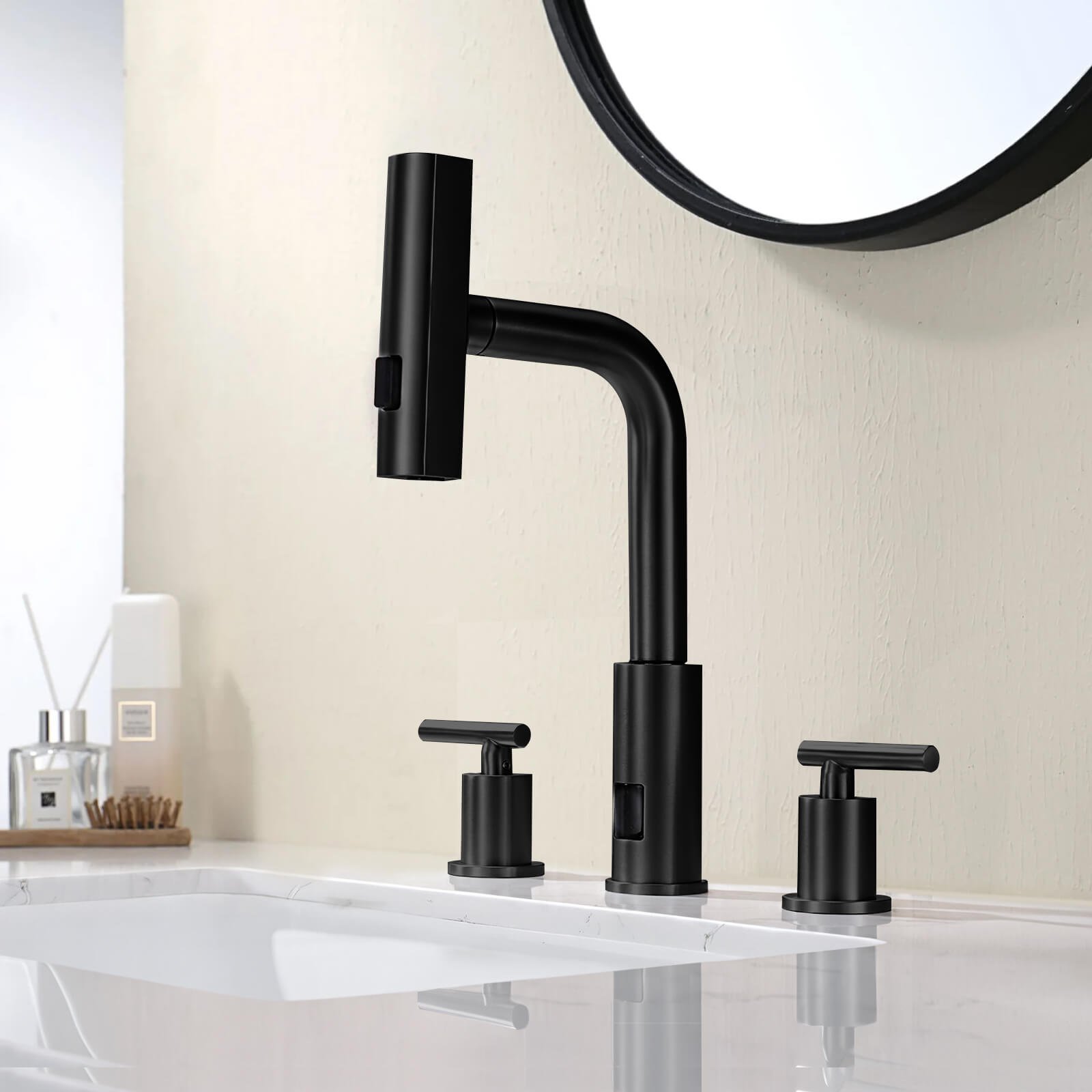 Recertified-Lefton Two-Handle Widespread Waterfall Bathroom Faucet-BFWS2401-US