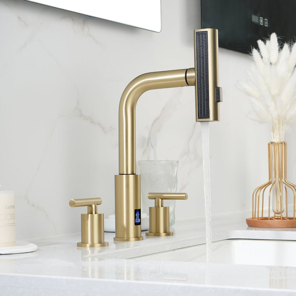 Recertified-Lefton Two-Handle Widespread Waterfall Bathroom Faucet-BFWS2401-US