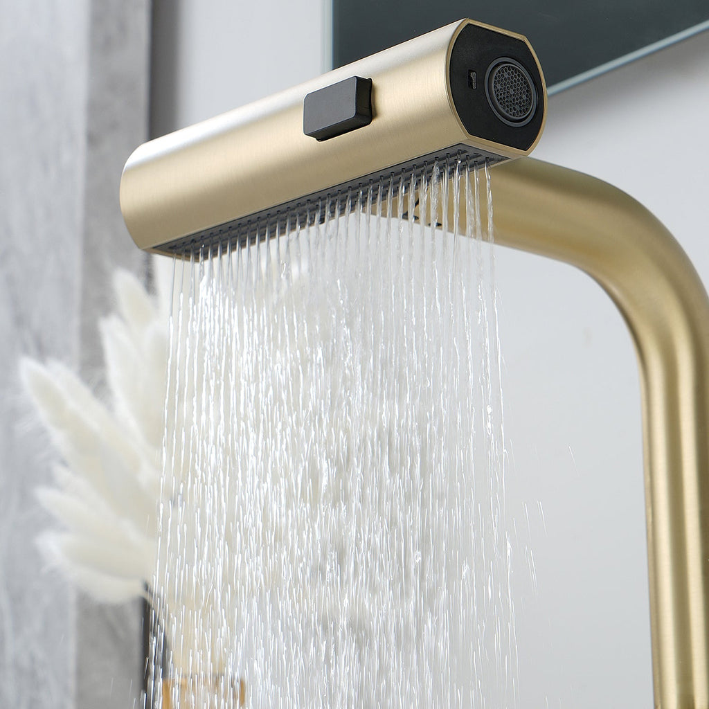 Recertified-Lefton Two-Handle Widespread Waterfall Bathroom Faucet-BFWS2401-US