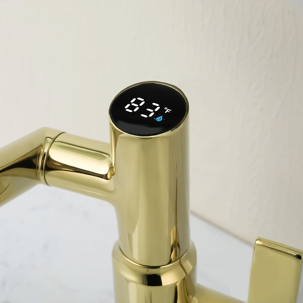 Recertified-Lefton Single-Hole Rotatable Faucet with Temperature Display-BF2204-US
