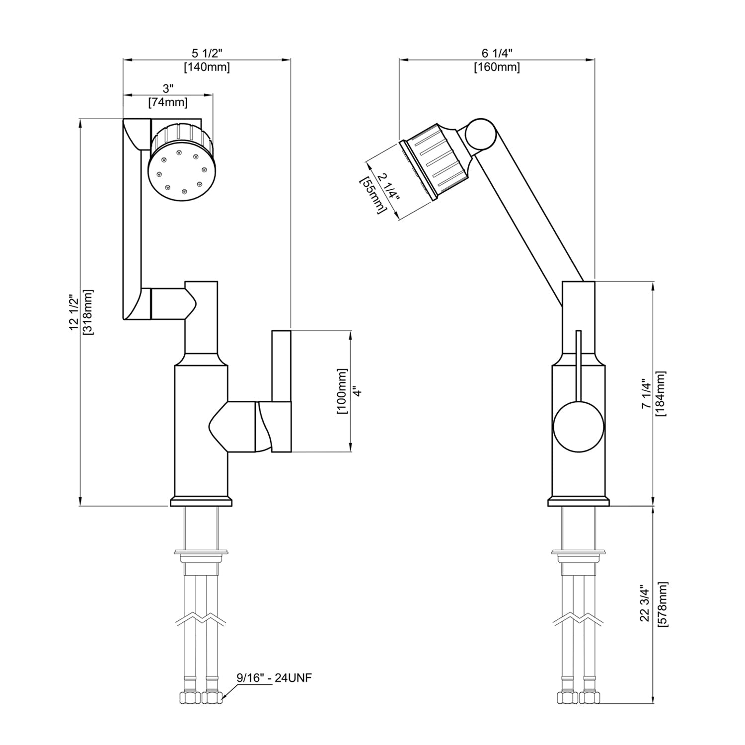 Recertified-Lefton Rotatable Faucet with 5 Water Outlet Modes-KF2205