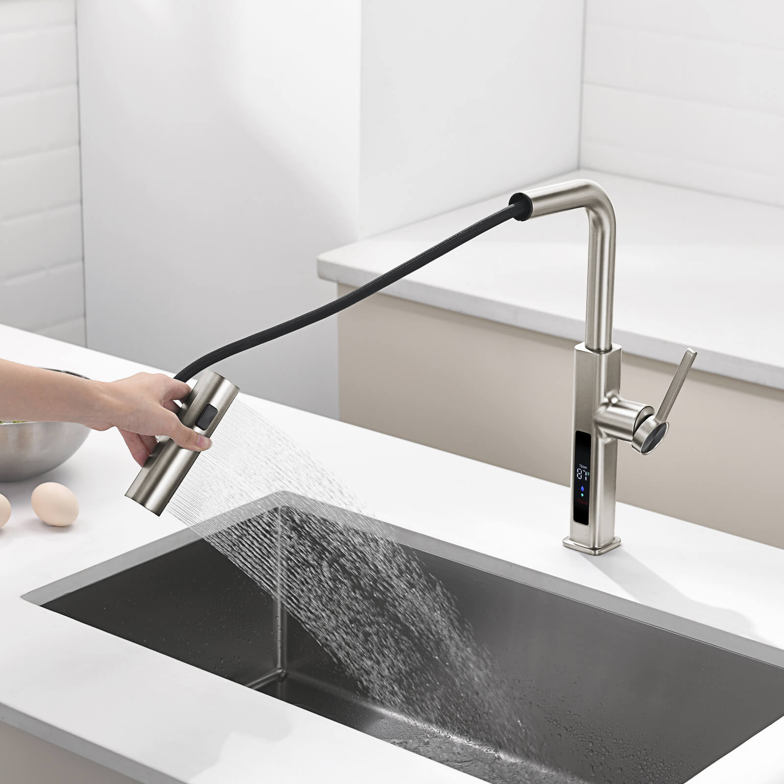 Recertified-Lefton Waterfall Kitchen Faucet-KF2209-US