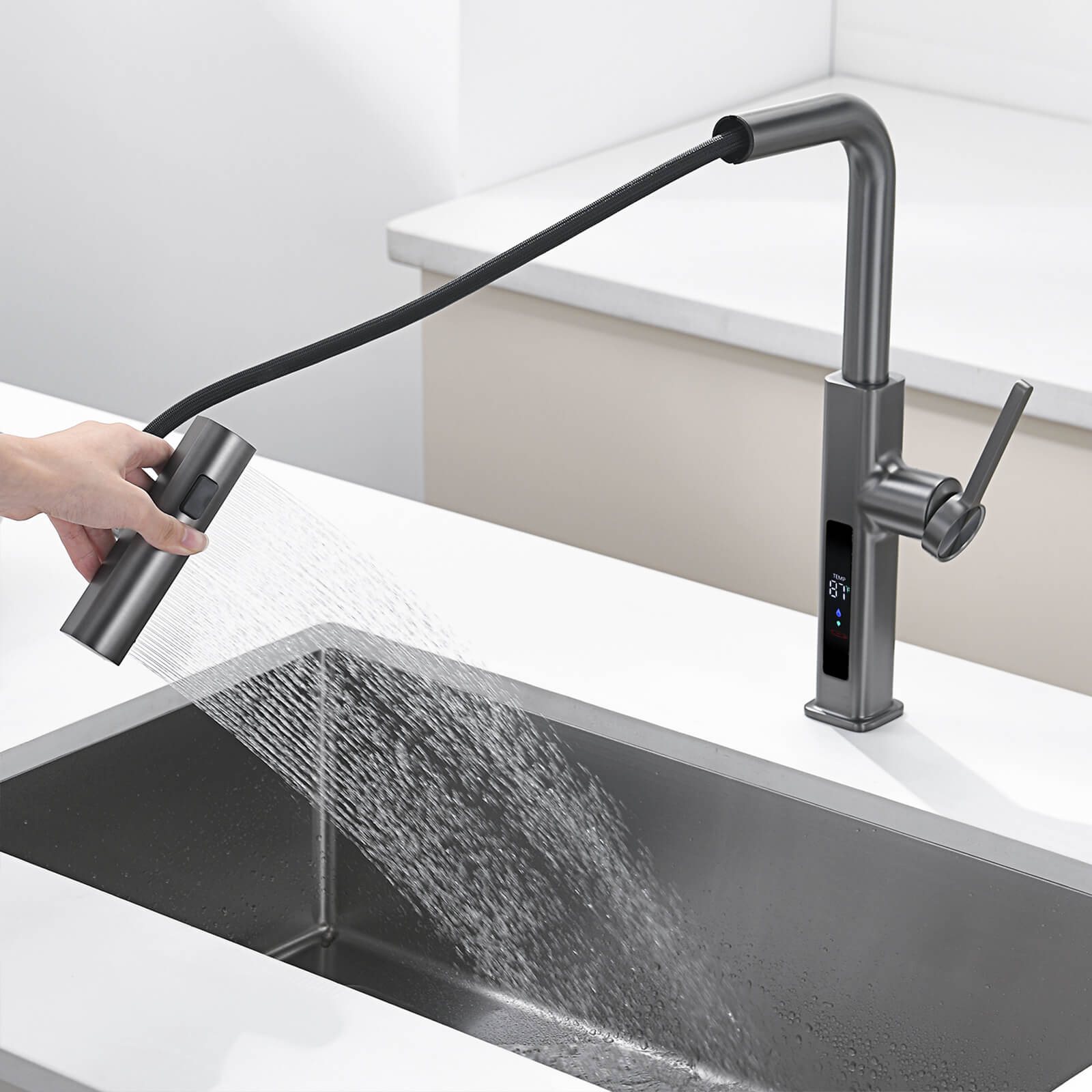 Recertified-Lefton Waterfall Kitchen Faucet-KF2209-US