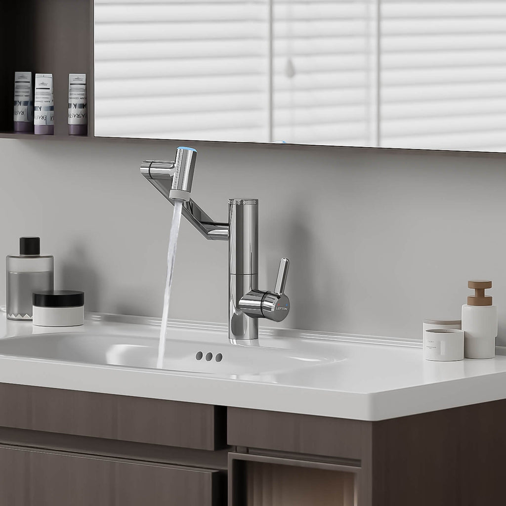 Lefton 1080° Rotating Bathroom Built-in Filter Faucet With Temperature Display-BPF01