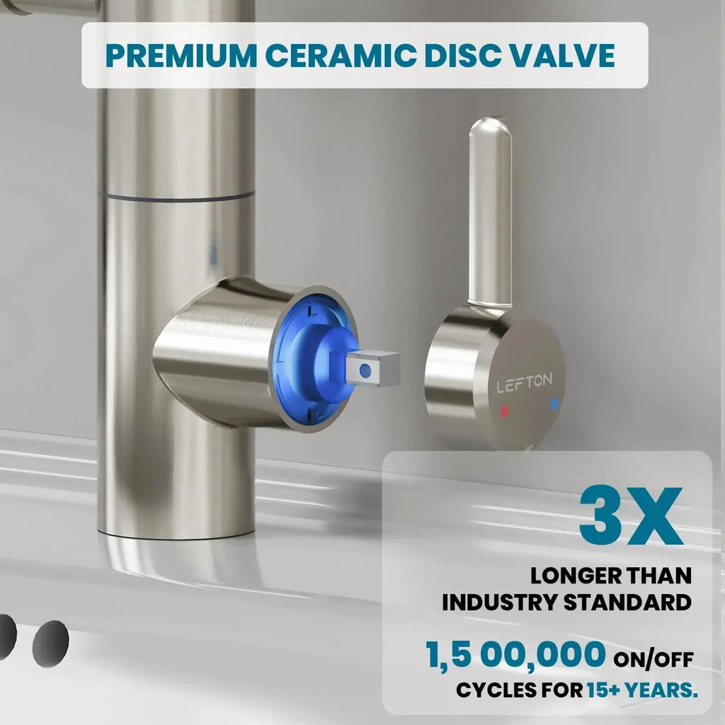 Lefton 1080° Rotating Bathroom Built-in Filter Faucet With Temperature Display-BPF01